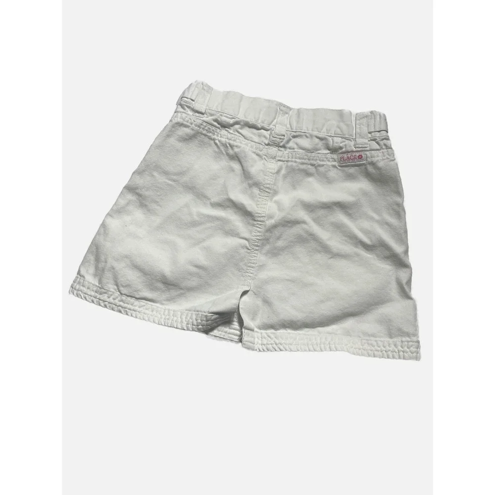 The Children's Place Skirt Girls 4 White Denim Adjustable Waist Casual Summer